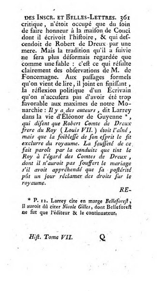 Histoire de l'Academie royale des inscriptions et belles lettres depuis son establissement jusqu'à present avec les Mémoires de littérature tirez des registres de cette Académie..