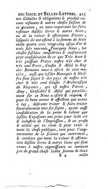 Histoire de l'Academie royale des inscriptions et belles lettres depuis son establissement jusqu'à present avec les Mémoires de littérature tirez des registres de cette Académie..