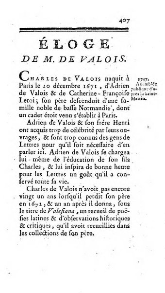 Histoire de l'Academie royale des inscriptions et belles lettres depuis son establissement jusqu'à present avec les Mémoires de littérature tirez des registres de cette Académie..