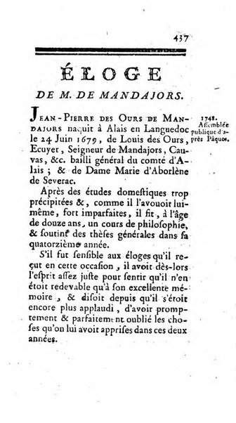 Histoire de l'Academie royale des inscriptions et belles lettres depuis son establissement jusqu'à present avec les Mémoires de littérature tirez des registres de cette Académie..