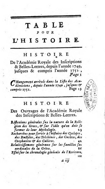 Histoire de l'Academie royale des inscriptions et belles lettres depuis son establissement jusqu'à present avec les Mémoires de littérature tirez des registres de cette Académie..