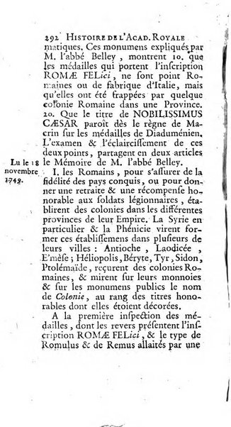 Histoire de l'Academie royale des inscriptions et belles lettres depuis son establissement jusqu'à present avec les Mémoires de littérature tirez des registres de cette Académie..