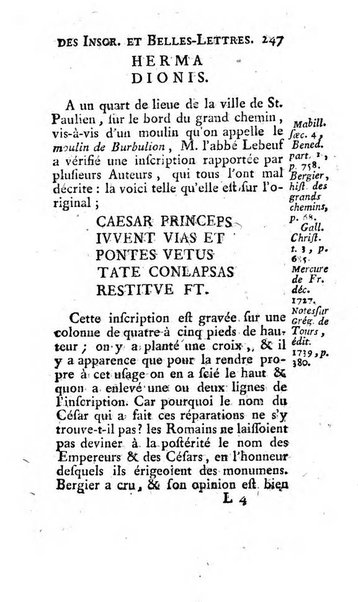 Histoire de l'Academie royale des inscriptions et belles lettres depuis son establissement jusqu'à present avec les Mémoires de littérature tirez des registres de cette Académie..