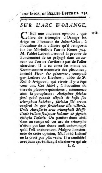 Histoire de l'Academie royale des inscriptions et belles lettres depuis son establissement jusqu'à present avec les Mémoires de littérature tirez des registres de cette Académie..