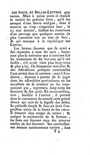 Histoire de l'Academie royale des inscriptions et belles lettres depuis son establissement jusqu'à present avec les Mémoires de littérature tirez des registres de cette Académie..