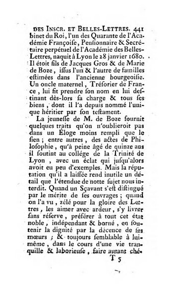 Histoire de l'Academie royale des inscriptions et belles lettres depuis son establissement jusqu'à present avec les Mémoires de littérature tirez des registres de cette Académie..