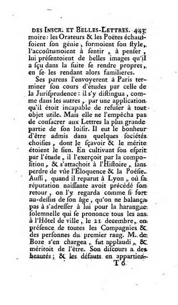 Histoire de l'Academie royale des inscriptions et belles lettres depuis son establissement jusqu'à present avec les Mémoires de littérature tirez des registres de cette Académie..