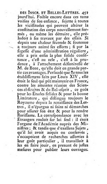 Histoire de l'Academie royale des inscriptions et belles lettres depuis son establissement jusqu'à present avec les Mémoires de littérature tirez des registres de cette Académie..