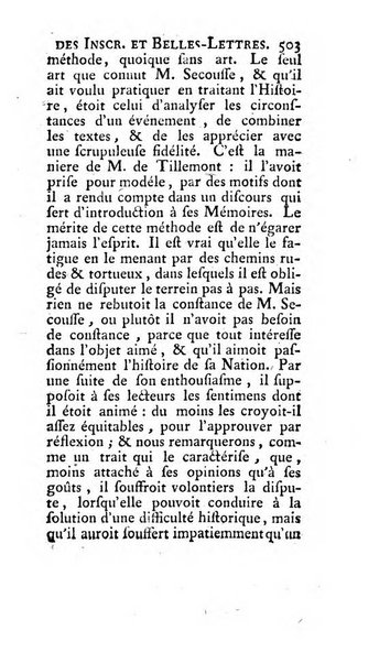 Histoire de l'Academie royale des inscriptions et belles lettres depuis son establissement jusqu'à present avec les Mémoires de littérature tirez des registres de cette Académie..