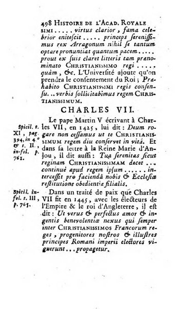 Histoire de l'Academie royale des inscriptions et belles lettres depuis son establissement jusqu'à present avec les Mémoires de littérature tirez des registres de cette Académie..