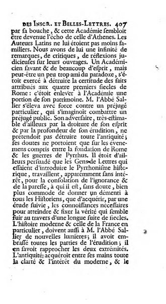 Histoire de l'Academie royale des inscriptions et belles lettres depuis son establissement jusqu'à present avec les Mémoires de littérature tirez des registres de cette Académie..