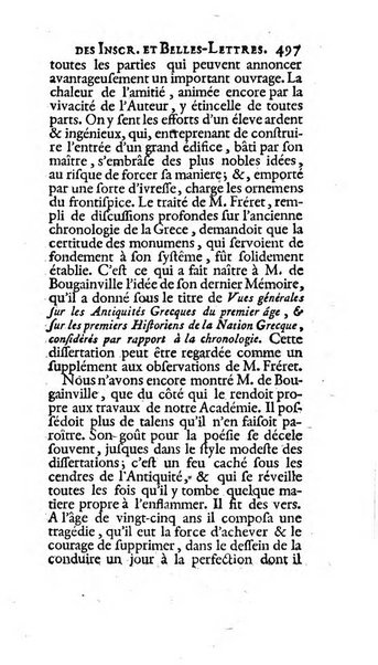 Histoire de l'Academie royale des inscriptions et belles lettres depuis son establissement jusqu'à present avec les Mémoires de littérature tirez des registres de cette Académie..