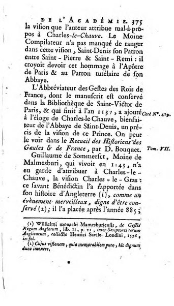 Histoire de l'Academie royale des inscriptions et belles lettres depuis son establissement jusqu'à present avec les Mémoires de littérature tirez des registres de cette Académie..