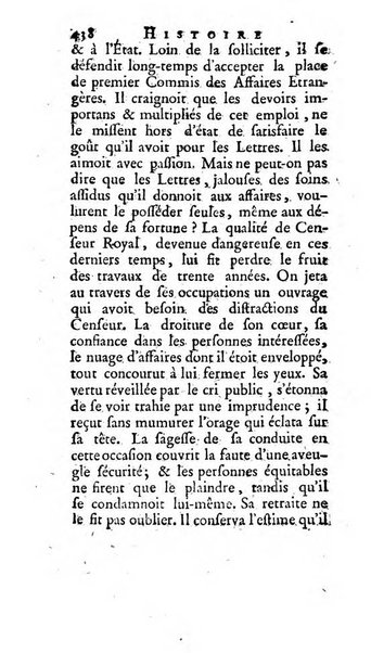 Histoire de l'Academie royale des inscriptions et belles lettres depuis son establissement jusqu'à present avec les Mémoires de littérature tirez des registres de cette Académie..