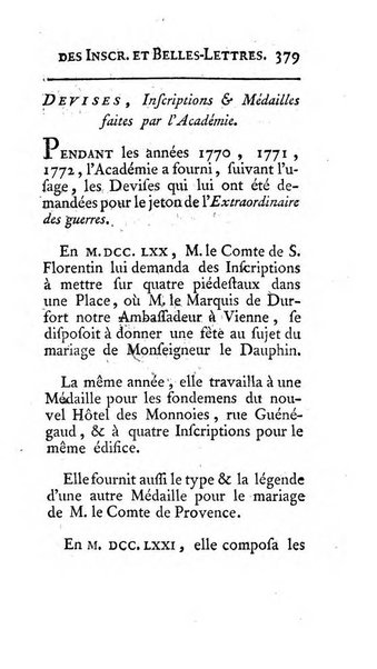 Histoire de l'Academie royale des inscriptions et belles lettres depuis son establissement jusqu'à present avec les Mémoires de littérature tirez des registres de cette Académie..