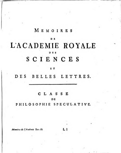 Histoire de l'Academie royale des sciences et des belles-lettres de Berlin