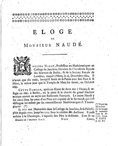 Histoire de l'Academie royale des sciences et des belles-lettres de Berlin