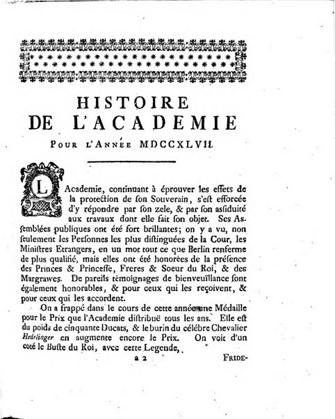 Histoire de l'Academie royale des sciences et des belles-lettres de Berlin