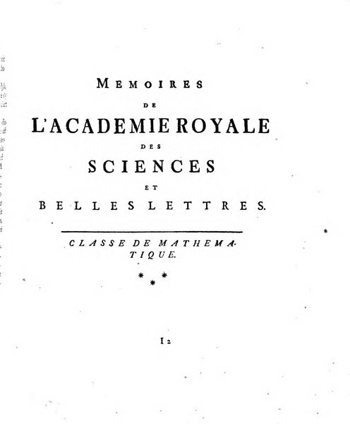 Histoire de l'Academie royale des sciences et des belles-lettres de Berlin