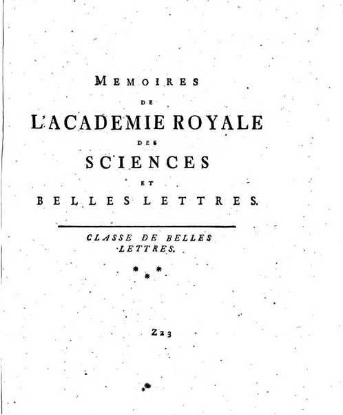 Histoire de l'Academie royale des sciences et des belles-lettres de Berlin