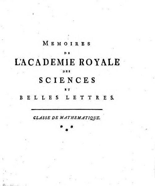 Histoire de l'Academie royale des sciences et des belles-lettres de Berlin