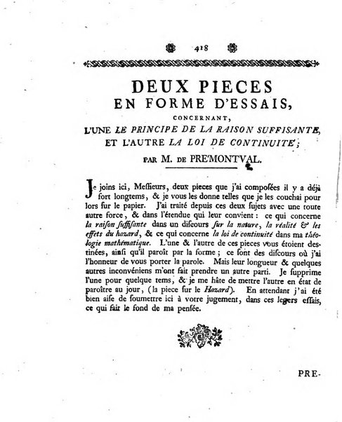 Histoire de l'Academie royale des sciences et des belles-lettres de Berlin