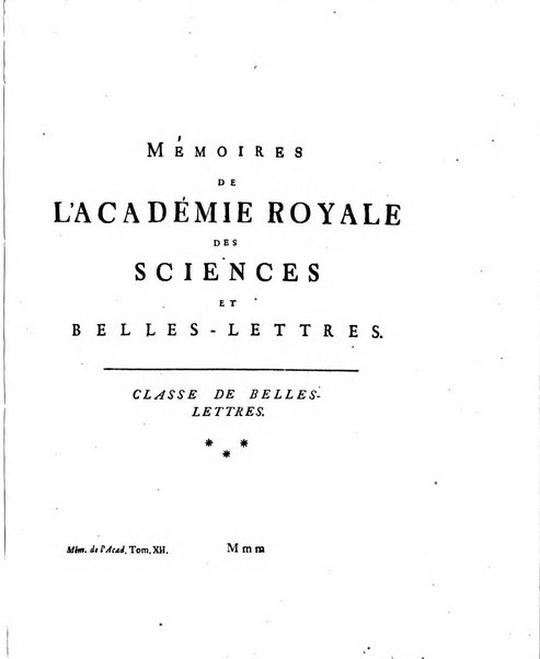 Histoire de l'Academie royale des sciences et des belles-lettres de Berlin