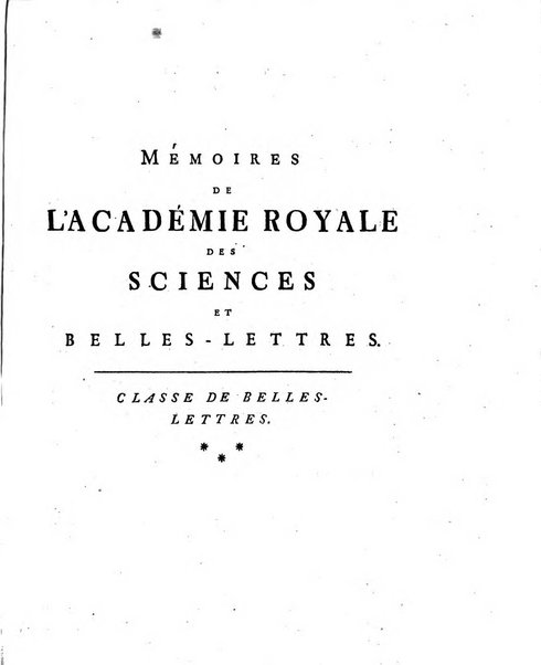 Histoire de l'Academie royale des sciences et des belles-lettres de Berlin