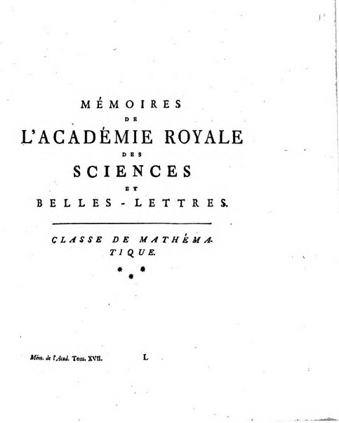 Histoire de l'Academie royale des sciences et des belles-lettres de Berlin