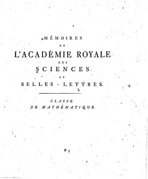 Histoire de l'Academie royale des sciences et des belles-lettres de Berlin