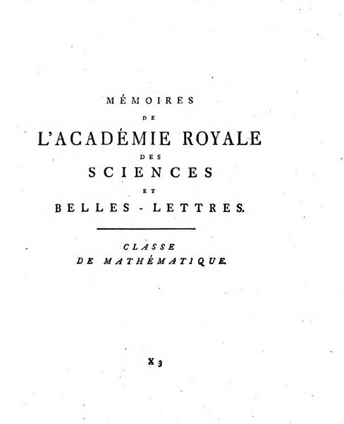 Histoire de l'Academie royale des sciences et des belles-lettres de Berlin