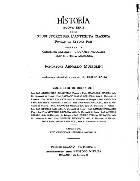 Historia studi storici per l'antichita classica