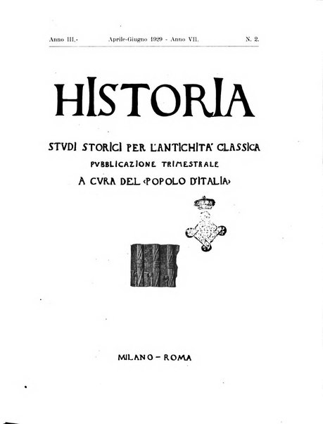 Historia studi storici per l'antichita classica