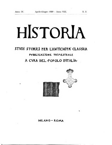 Historia studi storici per l'antichita classica