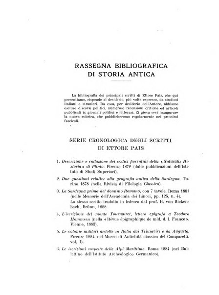 Historia studi storici per l'antichita classica