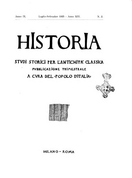 Historia studi storici per l'antichita classica