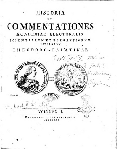 Historia et commentationes Academiae electoralis scientiarum et elegantiorum literarum Theodoro-Palatinae