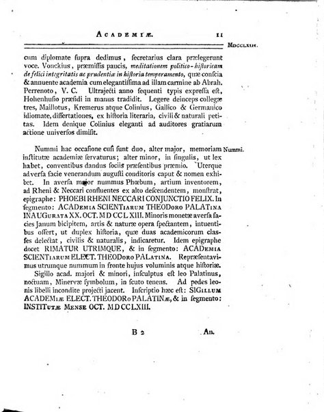 Historia et commentationes Academiae electoralis scientiarum et elegantiorum literarum Theodoro-Palatinae