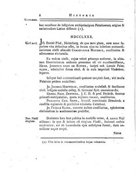 Historia et commentationes Academiae electoralis scientiarum et elegantiorum literarum Theodoro-Palatinae