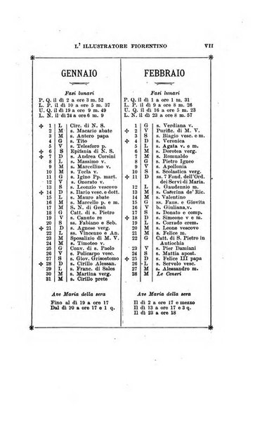 L'illustratore fiorentino calendario per l'anno ...