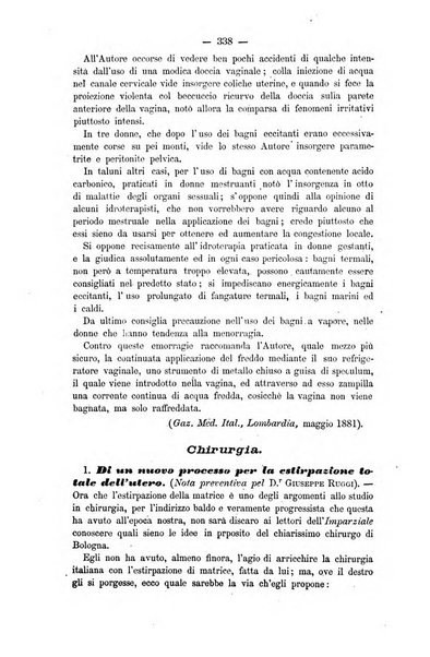 L'imparziale giornale degli interessi scientifici, pratici, morali e professionali della classe medica