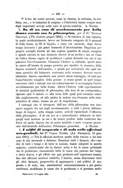 L'imparziale giornale degli interessi scientifici, pratici, morali e professionali della classe medica