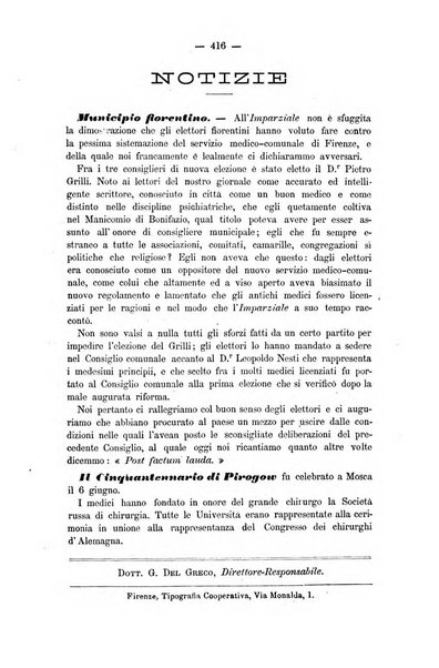 L'imparziale giornale degli interessi scientifici, pratici, morali e professionali della classe medica