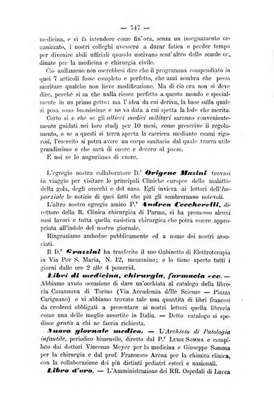 L'imparziale giornale degli interessi scientifici, pratici, morali e professionali della classe medica