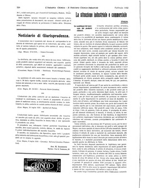 L'industria chimica organo ufficiale della Federazione nazionale fascista industrie chimiche ed affini