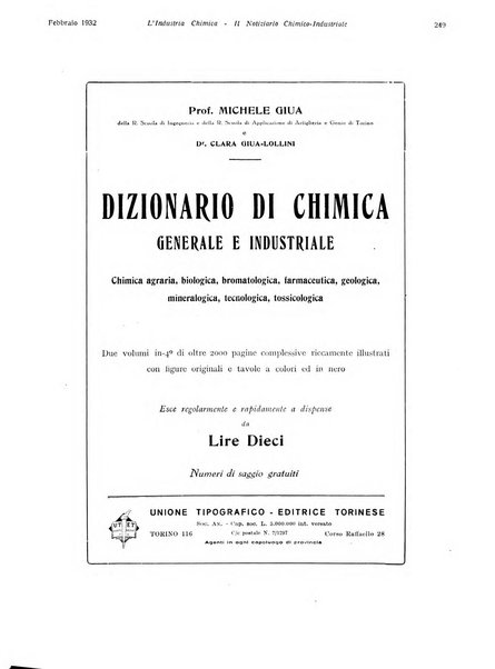 L'industria chimica organo ufficiale della Federazione nazionale fascista industrie chimiche ed affini