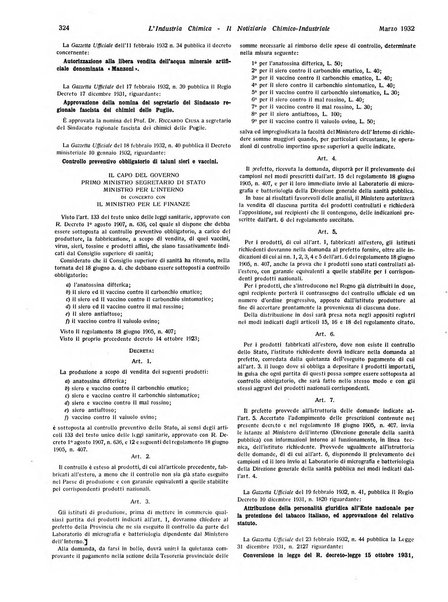 L'industria chimica organo ufficiale della Federazione nazionale fascista industrie chimiche ed affini