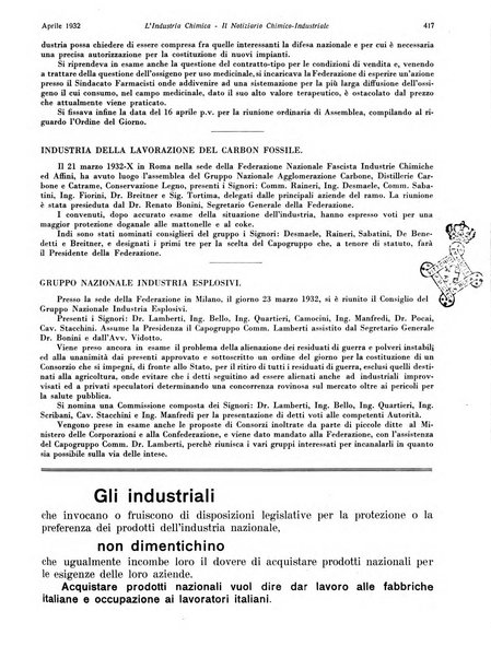 L'industria chimica organo ufficiale della Federazione nazionale fascista industrie chimiche ed affini