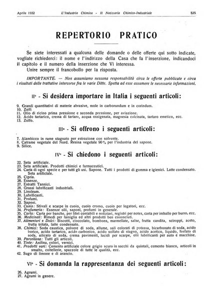 L'industria chimica organo ufficiale della Federazione nazionale fascista industrie chimiche ed affini