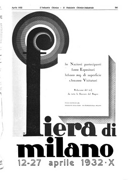 L'industria chimica organo ufficiale della Federazione nazionale fascista industrie chimiche ed affini